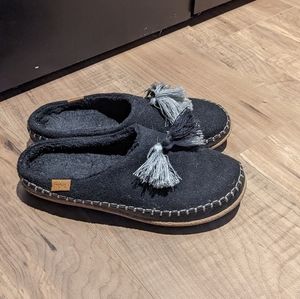 Toms Ivy Black Wool Slippers